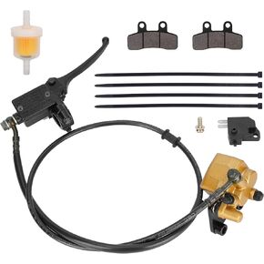 طقم فرامل أسطوانة رئيسية هيدروليكية للقرص الأمامي مع وسادات فرامل لـ 50cc 70cc 90cc 110cc 125cc SSR Taotao Coolster SDG Pitster Pro DHZ الصينية الصغيرة للدراجة الترابية in Kuwait