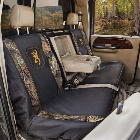 Browning Universal Front and Bench Seat Covers, Water Resistant for Car, Truck, and SUV, Buckmark (Mossy Oak Break-Up Country), Single, Full Size Bench in Saudi Arabia