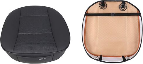 غطاء حماية مقعد السيارة من جلد البولي يوريثان الفاخر للغاية من EDEALYN، غطاء مقعد السيارة لمعظم سيارات السيدان وسيارات الدفع الرباعي ذات الأربعة أبواب، غطاء مقعد واحد بدون مسند ظهر قطعة واحدة (عرض 20.8 × عمق 21 × طول 0.2 بوصة) (بيج ثلاثي الأبعاد) in Kuwait