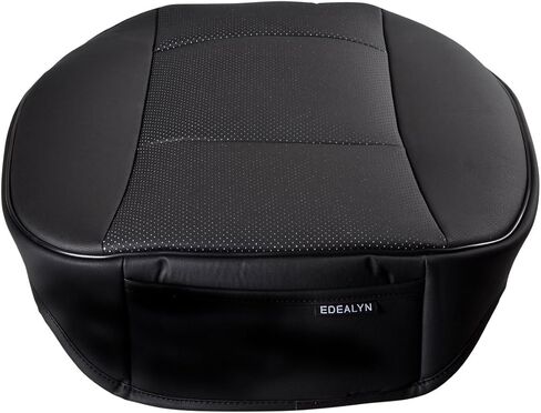 غطاء حماية مقعد السيارة من جلد البولي يوريثان الفاخر للغاية من EDEALYN، غطاء مقعد السيارة لمعظم سيارات السيدان وسيارات الدفع الرباعي ذات الأربعة أبواب، غطاء مقعد واحد بدون مسند ظهر قطعة واحدة (عرض 20.8 × عمق 21 × طول 0.2 بوصة) (بيج ثلاثي الأبعاد) in Kuwait