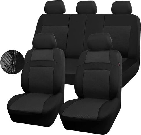 CAR PASS Seat Cover Full Sets, 3D Air Mesh Car Seat Cover with 5mm Composite Sponge Inside,Airbag Compatible Universal Fit for SUV,Vans,sedans, Trucks, Automotive Interior Covers (Pure Beige) in Saudi Arabia