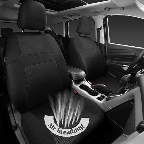 CAR PASS Seat Cover Full Sets, 3D Air Mesh Car Seat Cover with 5mm Composite Sponge Inside,Airbag Compatible Universal Fit for SUV,Vans,sedans, Trucks, Automotive Interior Covers (Pure Beige) in Saudi Arabia