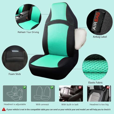 CAR PASS Seat Cover Full Sets, 3D Air Mesh Car Seat Cover with 5mm Composite Sponge Inside,Airbag Compatible Universal Fit for SUV,Vans,sedans, Trucks, Automotive Interior Covers (Pure Beige) in Saudi Arabia