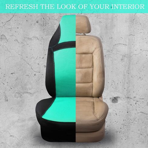 CAR PASS Seat Cover Full Sets, 3D Air Mesh Car Seat Cover with 5mm Composite Sponge Inside,Airbag Compatible Universal Fit for SUV,Vans,sedans, Trucks, Automotive Interior Covers (Pure Beige) in Saudi Arabia