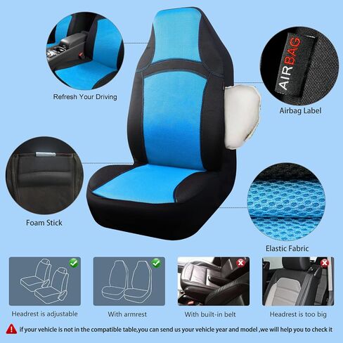 CAR PASS Seat Cover Full Sets, 3D Air Mesh Car Seat Cover with 5mm Composite Sponge Inside,Airbag Compatible Universal Fit for SUV,Vans,sedans, Trucks, Automotive Interior Covers (Pure Beige) in Saudi Arabia