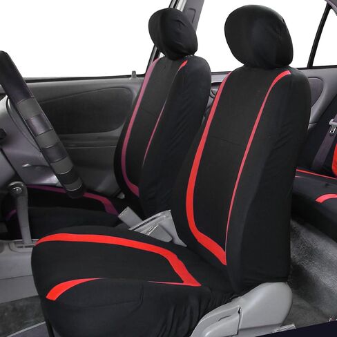 FH Group Car Seat Covers Full Set Pink Cloth - Universal Fit Automotive, Low Back Front, Solid Back, Washable Seat Cover for SUV, Sedan and Van in Kuwait