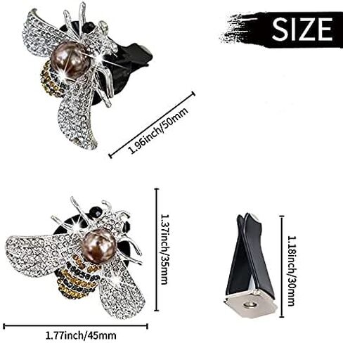 Bling Bee Air Vent Clips, 4 Pcs Crystal Bee Car Air Fresheners Car Diffuser Vent Clip Rhinestone Car Decoration for Women Interior Decor Bling Car Accessories + Sunflower Mask Hook in Saudi Arabia