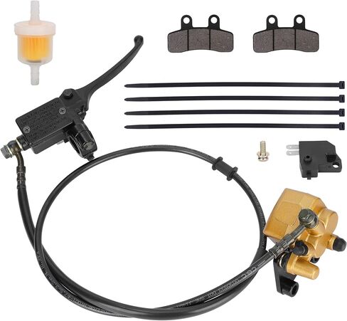 طقم فرامل أسطوانة رئيسية هيدروليكية للقرص الأمامي مع وسادات فرامل لـ 50cc 70cc 90cc 110cc 125cc SSR Taotao Coolster SDG Pitster Pro DHZ الصينية الصغيرة للدراجة الترابية in Kuwait