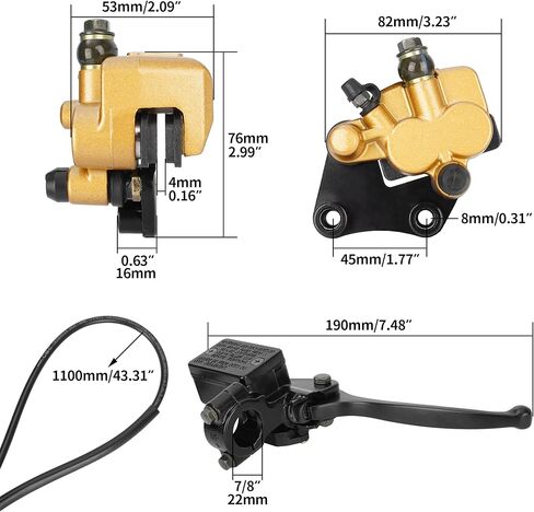 طقم فرامل أسطوانة رئيسية هيدروليكية للقرص الأمامي مع وسادات فرامل لـ 50cc 70cc 90cc 110cc 125cc SSR Taotao Coolster SDG Pitster Pro DHZ الصينية الصغيرة للدراجة الترابية in Kuwait
