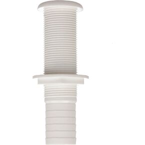 Seachoice Extra Long Thru-Hull Fitting w/Broad Flange for 1-1/8 in. ID Hose, 3 in. Long Thread, White in Saudi Arabia