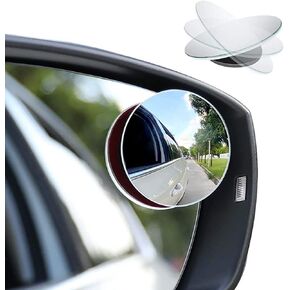 CUNCUI 2pcs Blind Spot Mirror, 360 Degree Adjustabe HD Glass, 2" Round HD Glass Convex Rear View Mirror, for any Car, Van, Suv and Trucks.