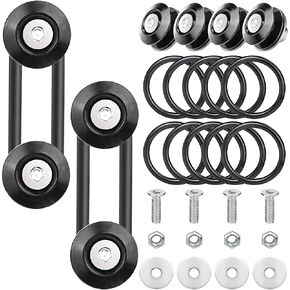 Bumper Quick Release, Mellbree JDM Quick Release Holders Front Rear Bumper Fasteners Trunk Band Fenders clip Kits Compatible for Universal Car Bumper (Black 4 x Release Tabs with 12 x O-Ring Fastener）