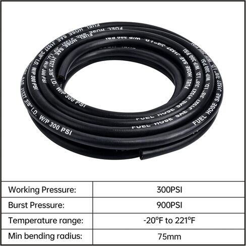 EVIL ENERGY 1/4 Marine Fuel Line Hose Type A1-15 Rubber 10FT SAE J1527 in Saudi Arabia