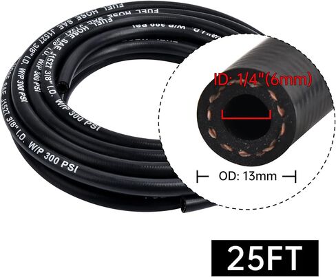 EVIL ENERGY 1/4 Marine Fuel Line Hose Type A1-15 Rubber 10FT SAE J1527 in Saudi Arabia