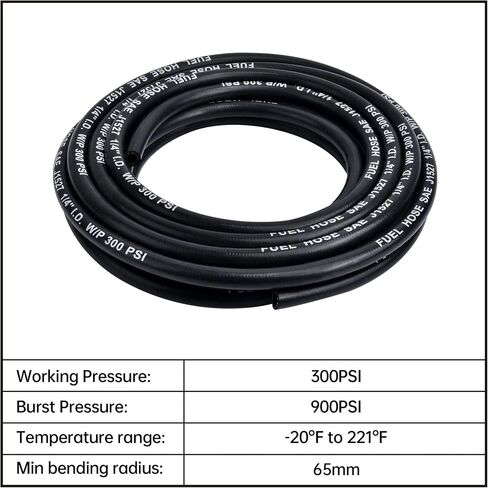 EVIL ENERGY 1/4 Marine Fuel Line Hose Type A1-15 Rubber 10FT SAE J1527 in Saudi Arabia