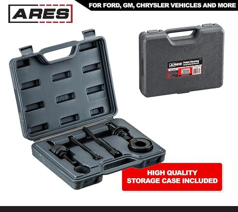 ARES 71001 - مجموعة خدمة بكرة مضخة التوجيه - تطلق بكرات التوجيه من المضخة - تناسب محاور البكرة بقطر 1 1/8 بوصة، 1 1/4 بوصة، 1 5/16 بوصة، و1 3/8 بوصة in Kuwait