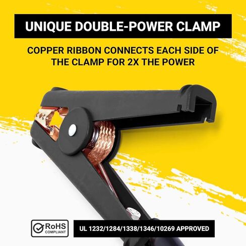 Spartan Power Replacement Jumper Cable Heavy Duty Car Battery Clamps - Clamp Ends Replacements for Jump Starter Cables - Single Clamp, Black in Saudi Arabia