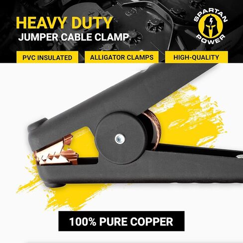 Spartan Power Replacement Jumper Cable Heavy Duty Car Battery Clamps - Clamp Ends Replacements for Jump Starter Cables - Single Clamp, Black in Saudi Arabia