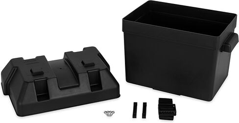 Camco Heavy Duty Battery Box with Straps and Hardware - Group 24 |Safely Stores RV, Automotive, and Marine Batteries |Durable Anti-Corrosion Material | Measures 7-1/4" x 10-3/4" x 8" | (55363) in Saudi Arabia