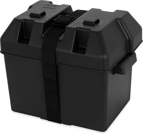 Camco Heavy Duty Battery Box with Straps and Hardware - Group 24 |Safely Stores RV, Automotive, and Marine Batteries |Durable Anti-Corrosion Material | Measures 7-1/4" x 10-3/4" x 8" | (55363) in Saudi Arabia