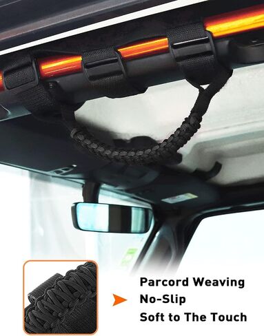 Savadicar 2 x Roll Bar Grab Handles Grip Handle for Jeep Wrangler YJ TJ JK JL & Gladiator JT 1987-2023, UTV, ATV, Interior Accessories, Black in Kuwait