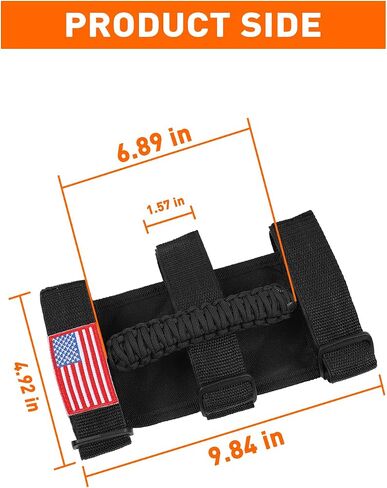 Savadicar 2 x Roll Bar Grab Handles Grip Handle for Jeep Wrangler YJ TJ JK JL & Gladiator JT 1987-2023, UTV, ATV, Interior Accessories, Black in Kuwait