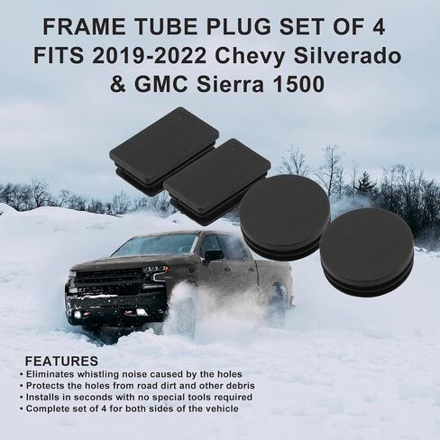 سدادات ثقب انبوب اطار العجلة الخلفية من كايشنغيوان، غطاء فتحة الاطار متوافق مع 2019 2020 2021 2022 شيفروليه سيلفرادو 1500/جي ام سي سييرا 1500 (4 قطع) in Kuwait