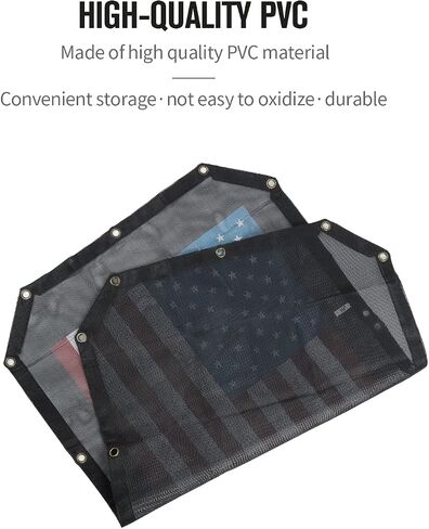 JeCar Mesh Sunshade 2 Door Durable Polyester Top Cover Provides UV Sun Protection for Jeep Wrangler JK & Unlimited 2007-2018 (Black and White American Flag) in Kuwait