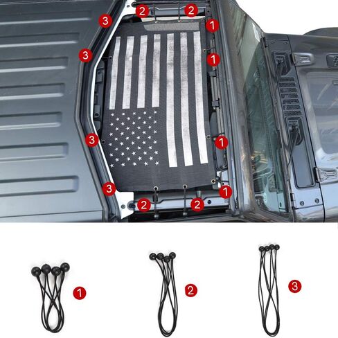 Voodola for Jeep JL Sunshade Mesh بيكيني علوي لـ 2018-2022 Jeep Wrangler JL JLU 2/4 Door & 2020 Gladiator JT، علم in Kuwait