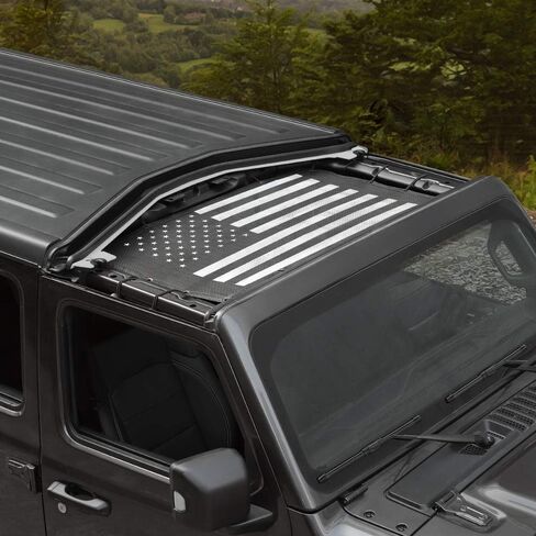 Voodola for Jeep JL Sunshade Mesh بيكيني علوي لـ 2018-2022 Jeep Wrangler JL JLU 2/4 Door & 2020 Gladiator JT، علم in Kuwait