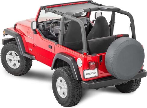 MasterTop Bikini Mesh Top Sunshade - Fits Jeep Wrangler YJ & TJ 1992-2006 - Jeep Bikini Top Jeep TJ Bikini Top TJ Jeep Summer Top Jeep TJ Sunshade Jeep TJ Extended Top (Red 92-06 Full Top) in Saudi Arabia
