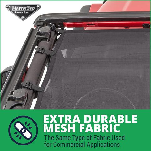 MasterTop Bikini Mesh Top Sunshade - Fits Jeep Wrangler YJ & TJ 1992-2006 - Jeep Bikini Top Jeep TJ Bikini Top TJ Jeep Summer Top Jeep TJ Sunshade Jeep TJ Extended Top (Red 92-06 Full Top) in Saudi Arabia