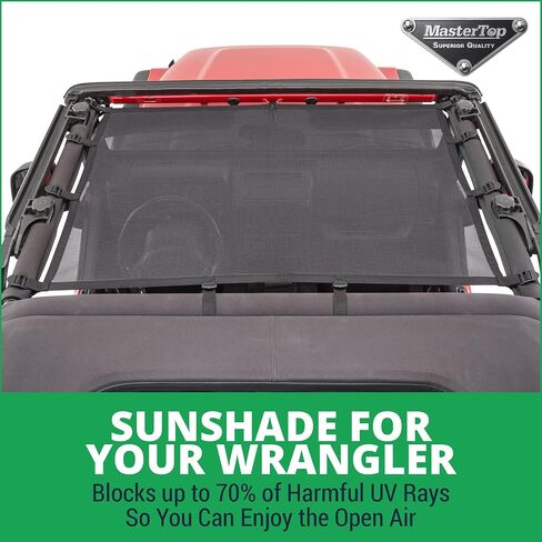 MasterTop Bikini Mesh Top Sunshade - Fits Jeep Wrangler YJ & TJ 1992-2006 - Jeep Bikini Top Jeep TJ Bikini Top TJ Jeep Summer Top Jeep TJ Sunshade Jeep TJ Extended Top (Red 92-06 Full Top) in Saudi Arabia