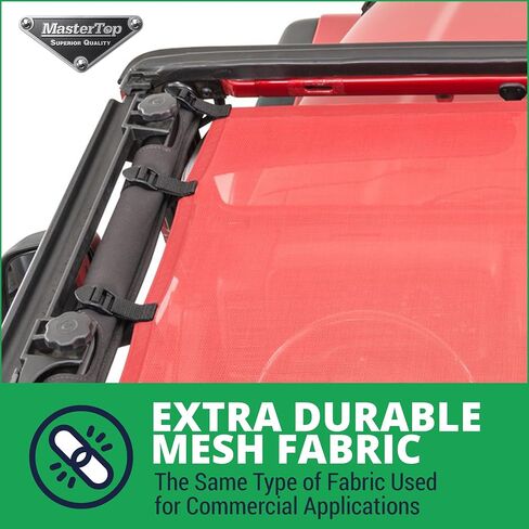 MasterTop Bikini Mesh Top Sunshade - Fits Jeep Wrangler YJ & TJ 1992-2006 - Jeep Bikini Top Jeep TJ Bikini Top TJ Jeep Summer Top Jeep TJ Sunshade Jeep TJ Extended Top (Red 92-06 Full Top) in Saudi Arabia