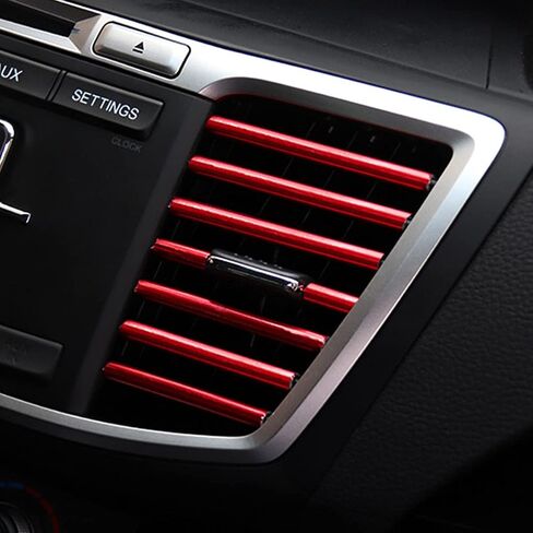 8sanlione Car Air Conditioner Decoration Strip, Universal Waterproof Bendable PVC Air Vent Outlet Trim Decoration, Suitable for Most Air Vent Outlet, Car Interior Accessories (Black), 20 Pieces in Kuwait