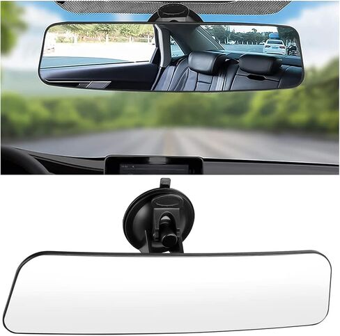 Car Rearview Mirror, 12 Inch Panoramic Wide Angle Anti-Glare, Clip on Auto Rear View Mirror, HD Clear Convex Surface, Car Interior Accessories Universal for SUV, Truck, Van, Vehicles (Blue) in Saudi Arabia
