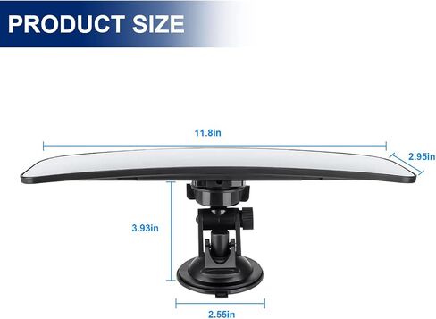 Car Rearview Mirror, 12 Inch Panoramic Wide Angle Anti-Glare, Clip on Auto Rear View Mirror, HD Clear Convex Surface, Car Interior Accessories Universal for SUV, Truck, Van, Vehicles (Blue) in Saudi Arabia