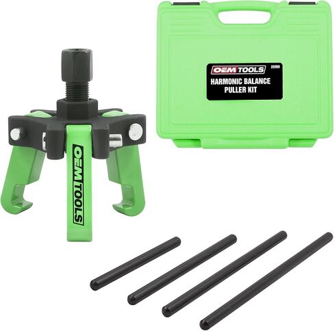 مجموعة أدوات سحب الموازن التوافقي OEMTOOLS 25090، أداة سحب 3 فكية قابلة للتعديل تناسب معظم موديلات السيارات والشاحنات، برغي إجبار يناسب محرك مربع 3/8 بوصة، يتضمن 4 قضبان إجبار، 6 قطع in Kuwait