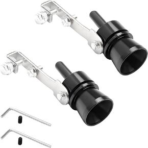 2PCS Turbo Sound Whistle Simulator, Aluminum Alloy Blow off Valve Muffler Sound Booster for Auto Exhaust, Car Roar Maker Tail Pipe Whistle, Styling Running Accessories for Most Cars (Black) in Saudi Arabia