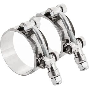 Yonput 2 PCS 35mm-40mm Stainless Steel T-bolt Silicone Hose Clamps Silver Turbo Pipe Intercooler Clamp, Bandwidth 19mm in Kuwait
