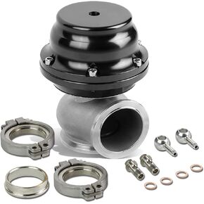 DNA Motoring WG-TL-44MM-BK 44mm Cast Steel Anodized Aluminum External Turbo Wastegate Kit w/ 14 PSI Spring, Black in Saudi Arabia