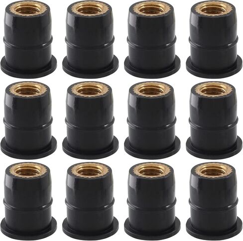 Moicstiy 12Pcs M4 Rubber Well Nuts Neoprene Expansion Brass Nuts Fairing Universal Motorcycle Fasteners for Canoe, Boat, Kayak in Saudi Arabia
