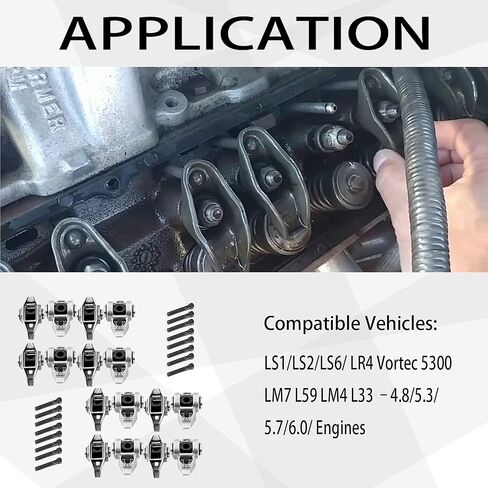 Bicos Motorsports LS1 Rocker Arms & Bolts with Trunion Kit Comaptible with LS2 LS6 LQ4 LQ9 LY5 LY6 LM7 4.8 5.3 5.7 6.0 10214664 in Saudi Arabia