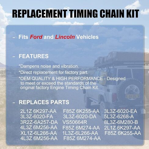 مجموعة سلسلة توقيت من تريتون لصمامات مضخة الزيت والماء متوافقة مع 5.4 لتر 2004-2009 فورد اف 150 5.4 لتر 2005-2010 لينكولن نافيجيتور 5.4 لتر بديل 5L3Z-6268-A in Kuwait