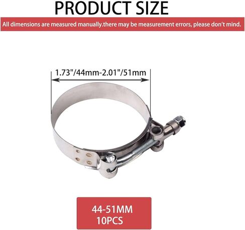 2PCS 1inch 32mm - 37mm Stainless Steel T-Bolt Clamps Turbo Intake Intercooler Clamp in Saudi Arabia