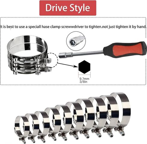 2PCS 1inch 32mm - 37mm Stainless Steel T-Bolt Clamps Turbo Intake Intercooler Clamp in Saudi Arabia