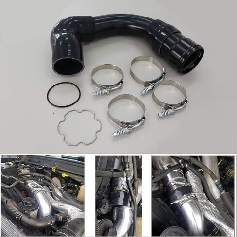 3.5" Cold Side Intercooler Pipe & Boot Upgrade Kit Fit for Ford 6.7L Powerstroke Diesel 6.7 F-250 F-350 F-450 2011-2016 (Silver) in Saudi Arabia