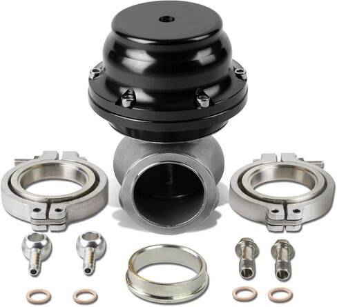 DNA Motoring WG-TL-44MM-BK 44mm Cast Steel Anodized Aluminum External Turbo Wastegate Kit w/ 14 PSI Spring, Black in Saudi Arabia