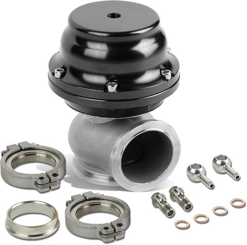 DNA Motoring WG-TL-44MM-BK 44mm Cast Steel Anodized Aluminum External Turbo Wastegate Kit w/ 14 PSI Spring, Black in Saudi Arabia