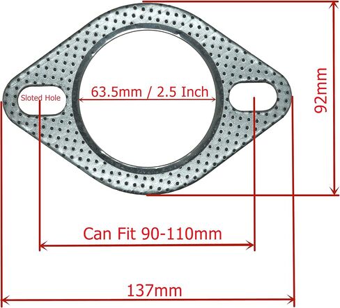 Dsnaduo 5 PCS 2.5 inch 2-Bolt Exhaust Flange Gasket Turbo/Manifold/Header Down/Dump Pipe Flange, High Temperature Graphite for Headers, Catback, Axleback, MLSG High Temp Exhaust Gasket (63.5mm) in Saudi Arabia